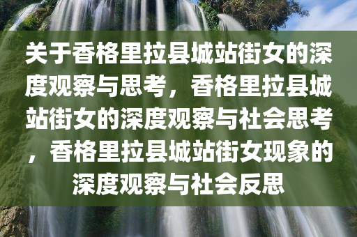 关于香格里拉县城站街女的深度观察与思考，香格里拉县城站街女的深度观察与社会思考，香格里拉县城站街女现象的深度观察与社会反思