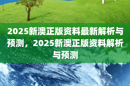 2025新澳正版资料最新解析与预测，2025新澳正版资料解析与预测