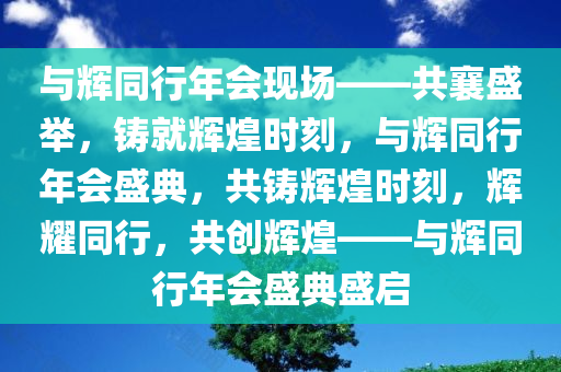 与辉同行年会现场——共襄盛举，铸就辉煌时刻，与辉同行年会盛典，共铸辉煌时刻，辉耀同行，共创辉煌——与辉同行年会盛典盛启