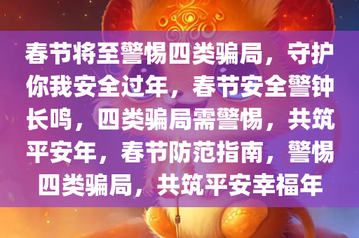 春节将至警惕四类骗局，守护你我安全过年，春节安全警钟长鸣，四类骗局需警惕，共筑平安年，春节防范指南，警惕四类骗局，共筑平安幸福年