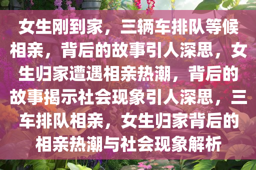 女生刚到家，三辆车排队等候相亲，背后的故事引人深思，女生归家遭遇相亲热潮，背后的故事揭示社会现象引人深思，三车排队相亲，女生归家背后的相亲热潮与社会现象解析