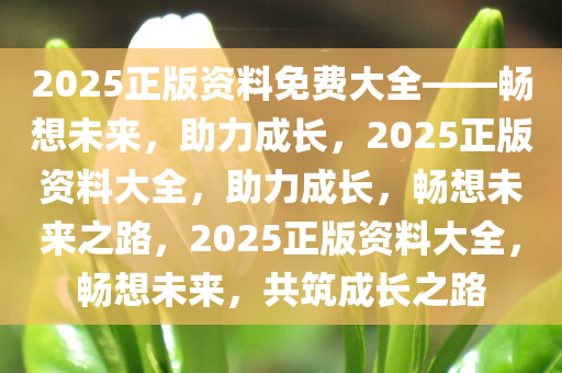 2025正版资料免费大全——畅想未来，助力成长，2025正版资料大全，助力成长，畅想未来之路，2025正版资料大全，畅想未来，共筑成长之路