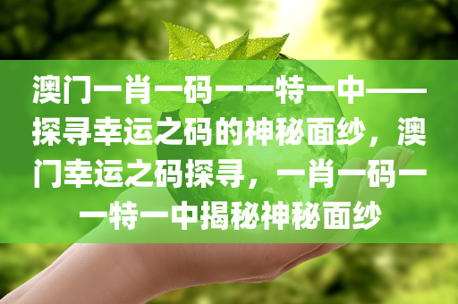 澳门一肖一码一一特一中——探寻幸运之码的神秘面纱，澳门幸运之码探寻，一肖一码一一特一中揭秘神秘面纱