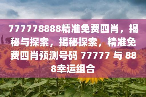 777778888精准免费四肖，揭秘与探索，揭秘探索，精准免费四肖预测号码 77777 与 888幸运组合