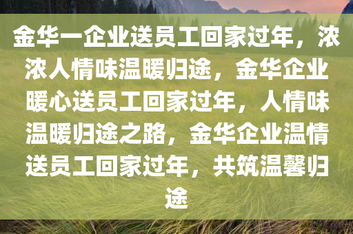 金华一企业送员工回家过年，浓浓人情味温暖归途，金华企业暖心送员工回家过年，人情味温暖归途之路，金华企业温情送员工回家过年，共筑温馨归途