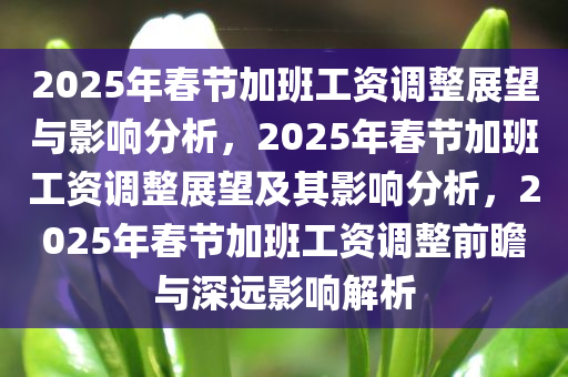 2025年春节加班工资调整展望与影响分析，2025年春节加班工资调整展望及其影响分析，2025年春节加班工资调整前瞻与深远影响解析