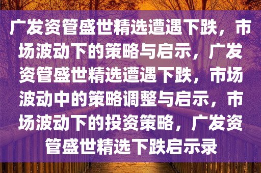 广发资管盛世精选遭遇下跌，市场波动下的策略与启示，广发资管盛世精选遭遇下跌，市场波动中的策略调整与启示，市场波动下的投资策略，广发资管盛世精选下跌启示录