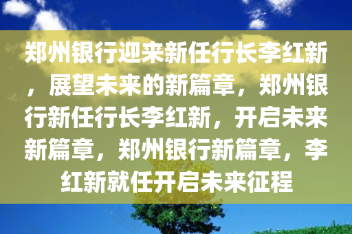 郑州银行迎来新任行长李红新，展望未来的新篇章，郑州银行新任行长李红新，开启未来新篇章，郑州银行新篇章，李红新就任开启未来征程