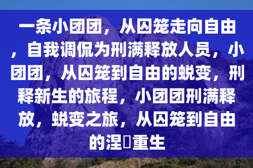 一条小团团，从囚笼走向自由，自我调侃为刑满释放人员，小团团，从囚笼到自由的蜕变，刑释新生的旅程，小团团刑满释放，蜕变之旅，从囚笼到自由的涅槃重生