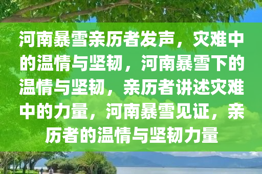 河南暴雪亲历者发声，灾难中的温情与坚韧，河南暴雪下的温情与坚韧，亲历者讲述灾难中的力量，河南暴雪见证，亲历者的温情与坚韧力量