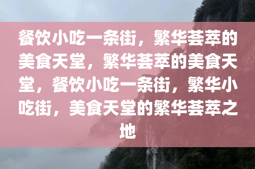 餐饮小吃一条街，繁华荟萃的美食天堂，繁华荟萃的美食天堂，餐饮小吃一条街，繁华小吃街，美食天堂的繁华荟萃之地