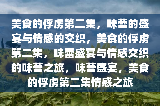 美食的俘虏第二集，味蕾的盛宴与情感的交织，美食的俘虏第二集，味蕾盛宴与情感交织的味蕾之旅，味蕾盛宴，美食的俘虏第二集情感之旅