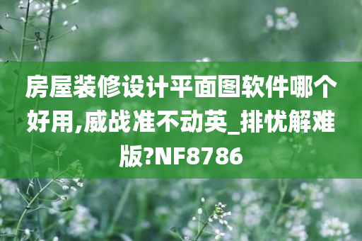 房屋装修设计平面图软件哪个好用,威战准不动英_排忧解难版?NF8786