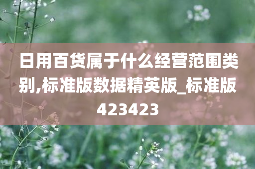 日用百货属于什么经营范围类别,标准版数据精英版_标准版423423