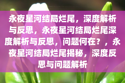 永夜星河结局烂尾，深度解析与反思，永夜星河结局烂尾深度解析与反思，问题何在？，永夜星河结局烂尾揭秘，深度反思与问题解析