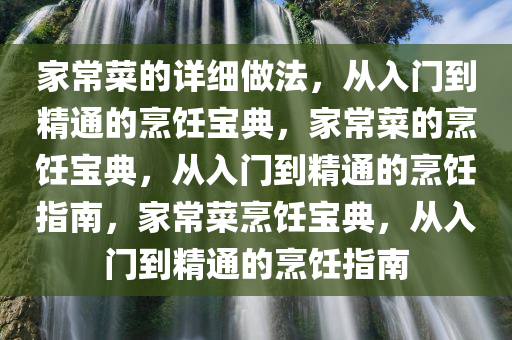 家常菜的详细做法，从入门到精通的烹饪宝典，家常菜的烹饪宝典，从入门到精通的烹饪指南，家常菜烹饪宝典，从入门到精通的烹饪指南