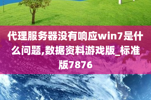 代理服务器没有响应win7是什么问题,数据资料游戏版_标准版7876