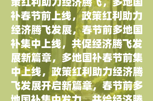 多地国补春节前上线，释放政策红利助力经济腾飞，多地国补春节前上线，政策红利助力经济腾飞发展，春节前多地国补集中上线，共促经济腾飞发展新篇章，多地国补春节前集中上线，政策红利助力经济腾飞发展开启新篇章，春节前多地国补集中发力，共绘经济腾飞新篇章