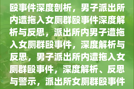 男子在派出所内遭拖入女厕群殴事件深度剖析，男子派出所内遭拖入女厕群殴事件深度解析与反思，派出所内男子遭拖入女厕群殴事件，深度解析与反思，男子派出所内遭拖入女厕群殴事件，深度解析、反思与警示，派出所女厕群殴事件，深度解析与警示反思