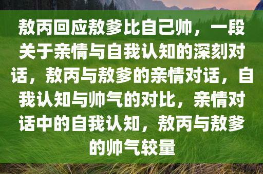 敖丙回应敖爹比自己帅，一段关于亲情与自我认知的深刻对话，敖丙与敖爹的亲情对话，自我认知与帅气的对比，亲情对话中的自我认知，敖丙与敖爹的帅气较量