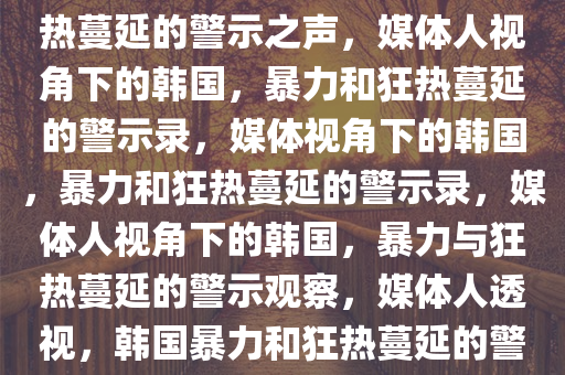 媒体人眼中的韩国，暴力和狂热蔓延的警示之声，媒体人视角下的韩国，暴力和狂热蔓延的警示录，媒体视角下的韩国，暴力和狂热蔓延的警示录，媒体人视角下的韩国，暴力与狂热蔓延的警示观察，媒体人透视，韩国暴力和狂热蔓延的警示观察录