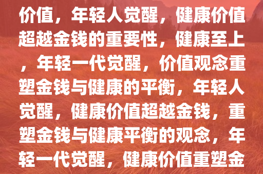 年轻人觉醒，健康超越金钱的价值，年轻人觉醒，健康价值超越金钱的重要性，健康至上，年轻一代觉醒，价值观念重塑金钱与健康的平衡，年轻人觉醒，健康价值超越金钱，重塑金钱与健康平衡的观念，年轻一代觉醒，健康价值重塑金钱与平衡观念