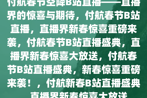 付航春节空降B站直播——直播界的惊喜与期待，付航春节B站直播，直播界新春惊喜重磅来袭，付航春节B站直播盛典，直播界新春惊喜大放送，付航春节B站直播盛典，新春惊喜重磅来袭！，付航新春B站直播盛典，直播界新春惊喜大放送