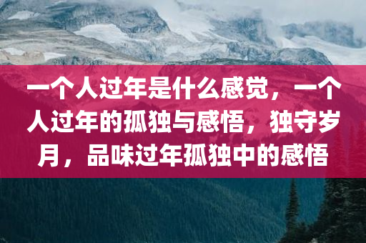 一个人过年是什么感觉，一个人过年的孤独与感悟，独守岁月，品味过年孤独中的感悟