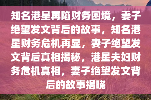 知名港星再陷财务困境，妻子绝望发文背后的故事，知名港星财务危机再显，妻子绝望发文背后真相揭秘，港星夫妇财务危机真相，妻子绝望发文背后的故事揭晓