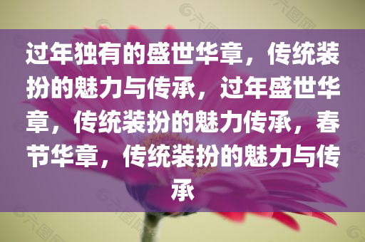 过年独有的盛世华章，传统装扮的魅力与传承，过年盛世华章，传统装扮的魅力传承，春节华章，传统装扮的魅力与传承