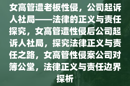 女高管遭老板性侵，公司起诉人社局——法律的正义与责任探究，女高管遭性侵后公司起诉人社局，探究法律正义与责任之路，女高管性侵案公司对簿公堂，法律正义与责任边界探析