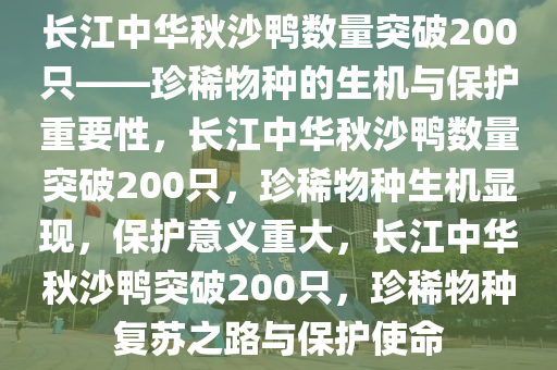 长江中华秋沙鸭数量突破200只——珍稀物种的生机与保护重要性，长江中华秋沙鸭数量突破200只，珍稀物种生机显现，保护意义重大，长江中华秋沙鸭突破200只，珍稀物种复苏之路与保护使命