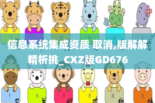 信息系统集成资质 取消,版解解精析挑_CXZ版GD676