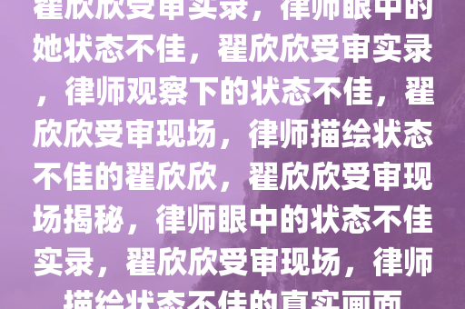 翟欣欣受审实录，律师眼中的她状态不佳，翟欣欣受审实录，律师观察下的状态不佳，翟欣欣受审现场，律师描绘状态不佳的翟欣欣，翟欣欣受审现场揭秘，律师眼中的状态不佳实录，翟欣欣受审现场，律师描绘状态不佳的真实画面