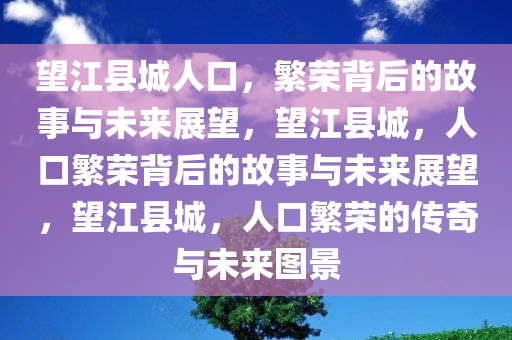 望江县城人口，繁荣背后的故事与未来展望，望江县城，人口繁荣背后的故事与未来展望，望江县城，人口繁荣的传奇与未来图景