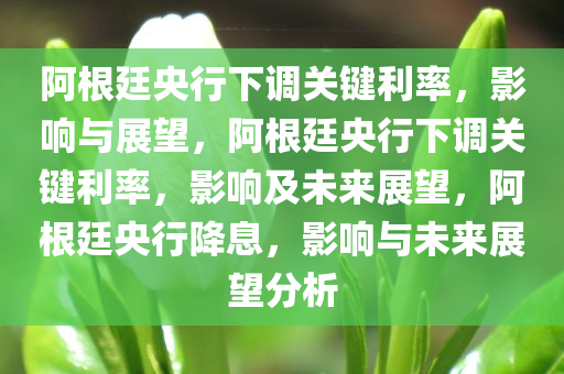 阿根廷央行下调关键利率，影响与展望，阿根廷央行下调关键利率，影响及未来展望，阿根廷央行降息，影响与未来展望分析