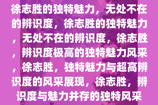 徐志胜的独特魅力，无处不在的辨识度，徐志胜的独特魅力，无处不在的辨识度，徐志胜，辨识度极高的独特魅力风采，徐志胜，独特魅力与超高辨识度的风采展现，徐志胜，辨识度与魅力并存的独特风采