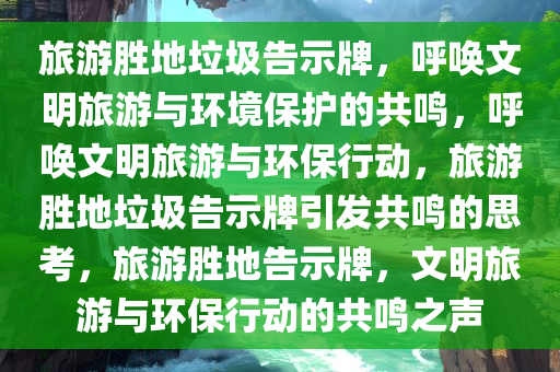 旅游胜地垃圾告示牌，呼唤文明旅游与环境保护的共鸣，呼唤文明旅游与环保行动，旅游胜地垃圾告示牌引发共鸣的思考，旅游胜地告示牌，文明旅游与环保行动的共鸣之声