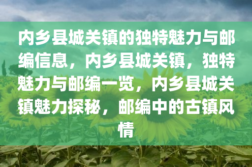 内乡县城关镇的独特魅力与邮编信息，内乡县城关镇，独特魅力与邮编一览，内乡县城关镇魅力探秘，邮编中的古镇风情