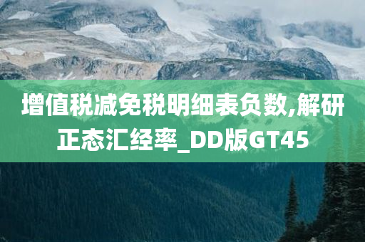 增值税减免税明细表负数,解研正态汇经率_DD版GT45