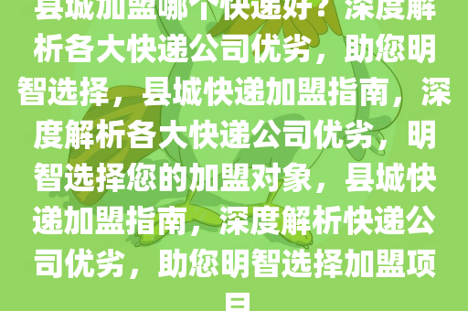 县城加盟哪个快递好？深度解析各大快递公司优劣，助您明智选择，县城快递加盟指南，深度解析各大快递公司优劣，明智选择您的加盟对象，县城快递加盟指南，深度解析快递公司优劣，助您明智选择加盟项目