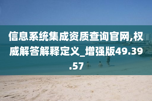 信息系统集成资质查询官网,权威解答解释定义_增强版49.39.57