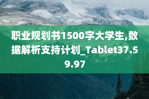 职业规划书1500字大学生,数据解析支持计划_Tablet37.59.97