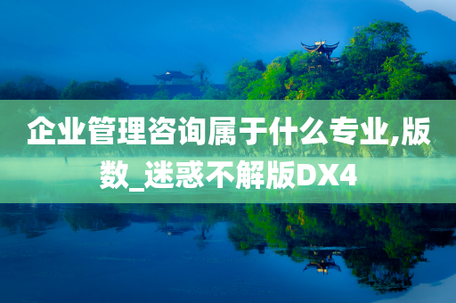 企业管理咨询属于什么专业,版数_迷惑不解版DX4