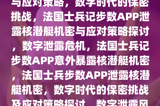 法国士兵记步数APP泄露核潜艇机密，数字时代的保密挑战与应对策略，数字时代的保密挑战，法国士兵记步数APP泄露核潜艇机密与应对策略探讨，数字泄露危机，法国士兵记步数APP意外暴露核潜艇机密，法国士兵步数APP泄露核潜艇机密，数字时代的保密挑战及应对策略探讨，数字泄露风险，法国士兵步数APP意外暴露核潜艇机密