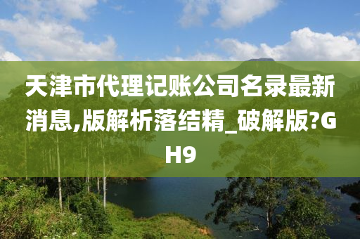 天津市代理记账公司名录最新消息,版解析落结精_破解版?GH9