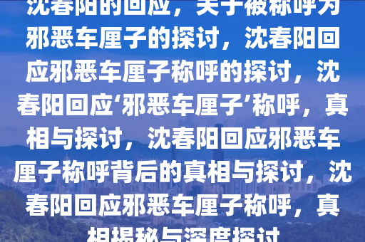 沈春阳的回应，关于被称呼为邪恶车厘子的探讨，沈春阳回应邪恶车厘子称呼的探讨，沈春阳回应‘邪恶车厘子’称呼，真相与探讨，沈春阳回应邪恶车厘子称呼背后的真相与探讨，沈春阳回应邪恶车厘子称呼，真相揭秘与深度探讨