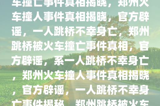 官方辟谣，郑州一人跳桥被火车撞亡事件真相揭晓，郑州火车撞人事件真相揭晓，官方辟谣，一人跳桥不幸身亡，郑州跳桥被火车撞亡事件真相，官方辟谣，系一人跳桥不幸身亡，郑州火车撞人事件真相揭晓，官方辟谣，一人跳桥不幸身亡事件揭秘，郑州跳桥被火车撞亡事件真相官方揭晓