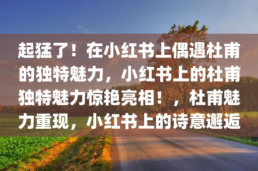 起猛了！在小红书上偶遇杜甫的独特魅力，小红书上的杜甫独特魅力惊艳亮相！，杜甫魅力重现，小红书上的诗意邂逅