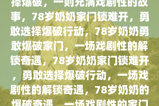 78岁奶奶家门打不开，勇敢选择爆破，一则充满戏剧性的故事，78岁奶奶家门锁难开，勇敢选择爆破行动，78岁奶奶勇敢爆破家门，一场戏剧性的解锁奇遇，78岁奶奶家门锁难开，勇敢选择爆破行动，一场戏剧性的解锁奇遇，78岁奶奶的爆破奇遇，一场戏剧性的家门解锁行动